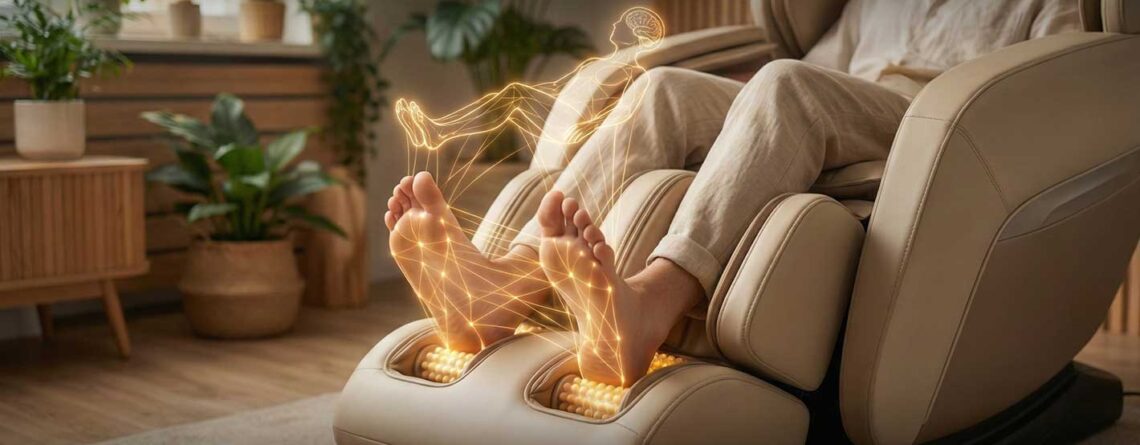 Fußreflexzonenmassage im Massagesessel: Wellness für Faszien und Seele