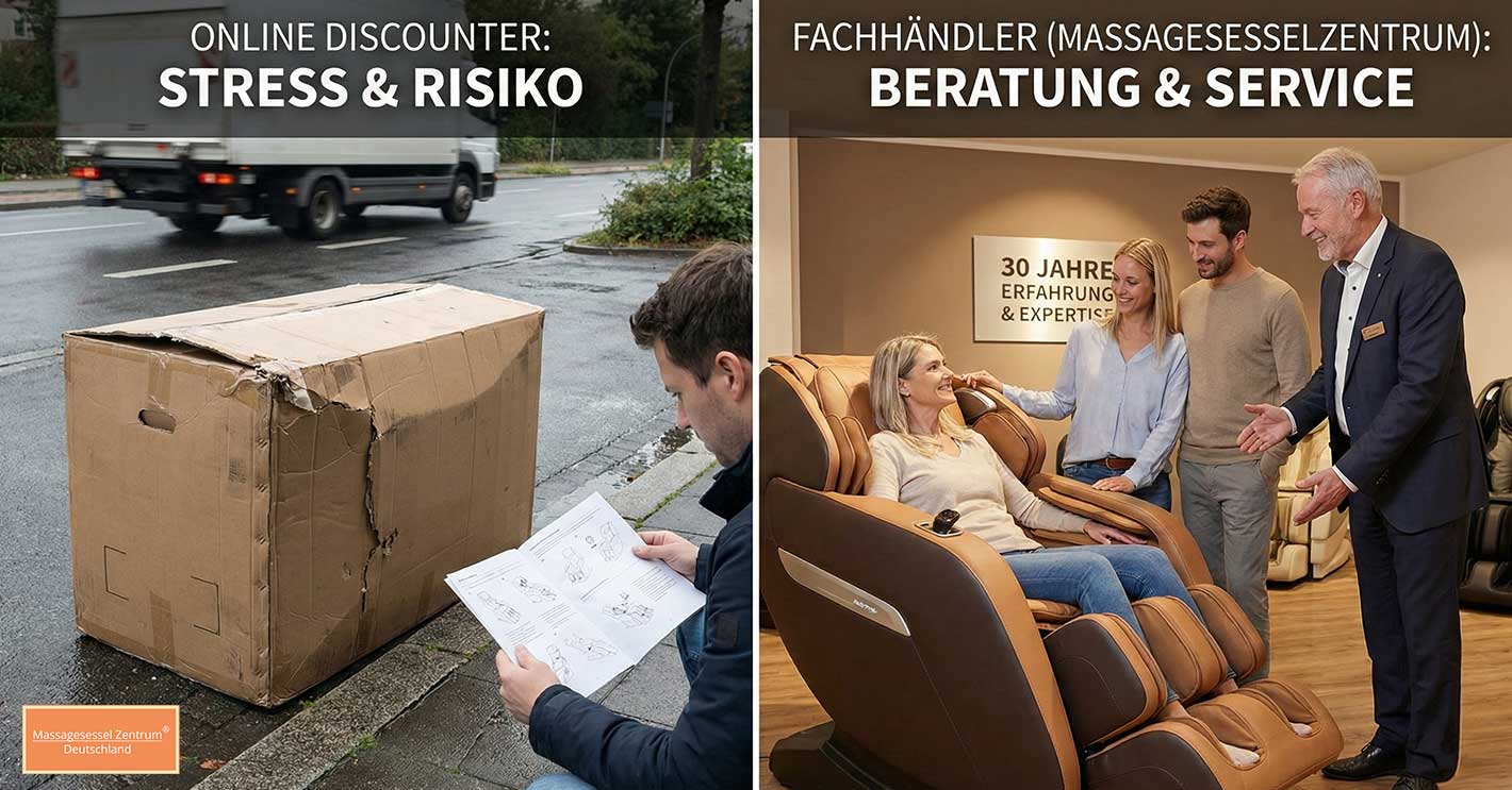 Massagesessel kaufen: Warum der Fachhandel die sicherere Wahl ist als der Online-Discounter