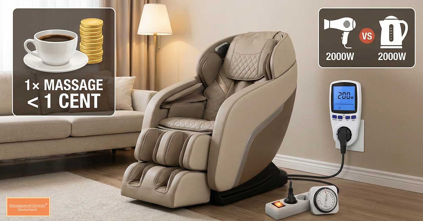 Stromverbrauch Massagesessel: Kosten & Fakten im Check 2026